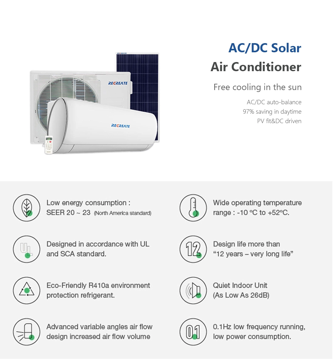 China Suppliers Solar Powered Air Conditioner for Domestic with R32